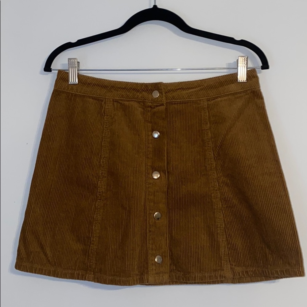Forever 21 Brown Corduroy Button Up Skirt (M)